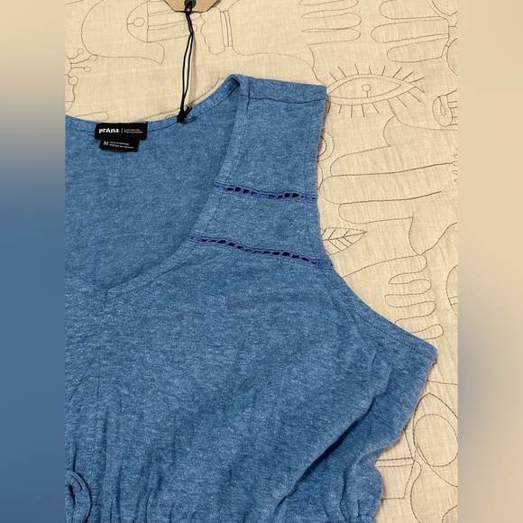 NEW Prana Cozy Up Korrine Dress M Blue Sky Heather Relaxed Fit Hemp - Picture 9 of 15